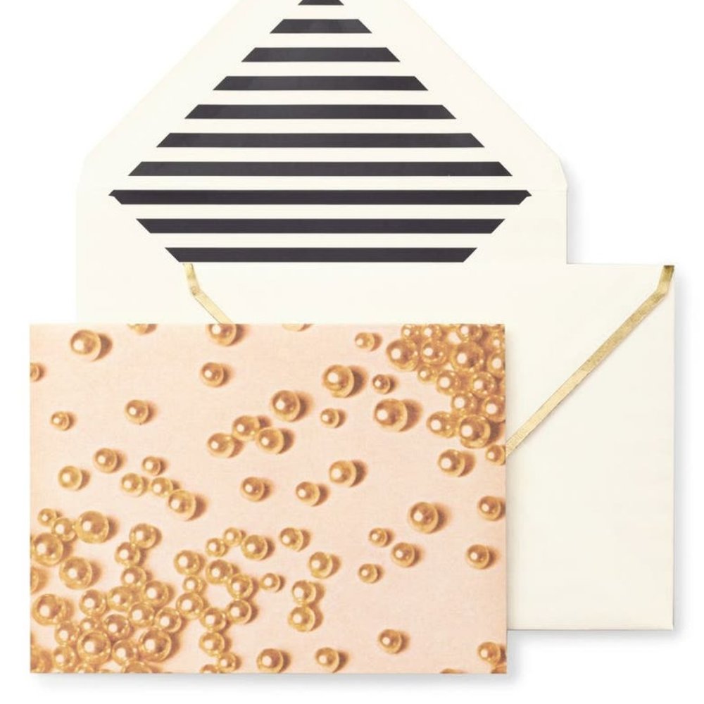 KATE SPADE NEW YORK PEARLS blush NOTE CARDS SET 9